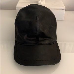 100% leather black hat